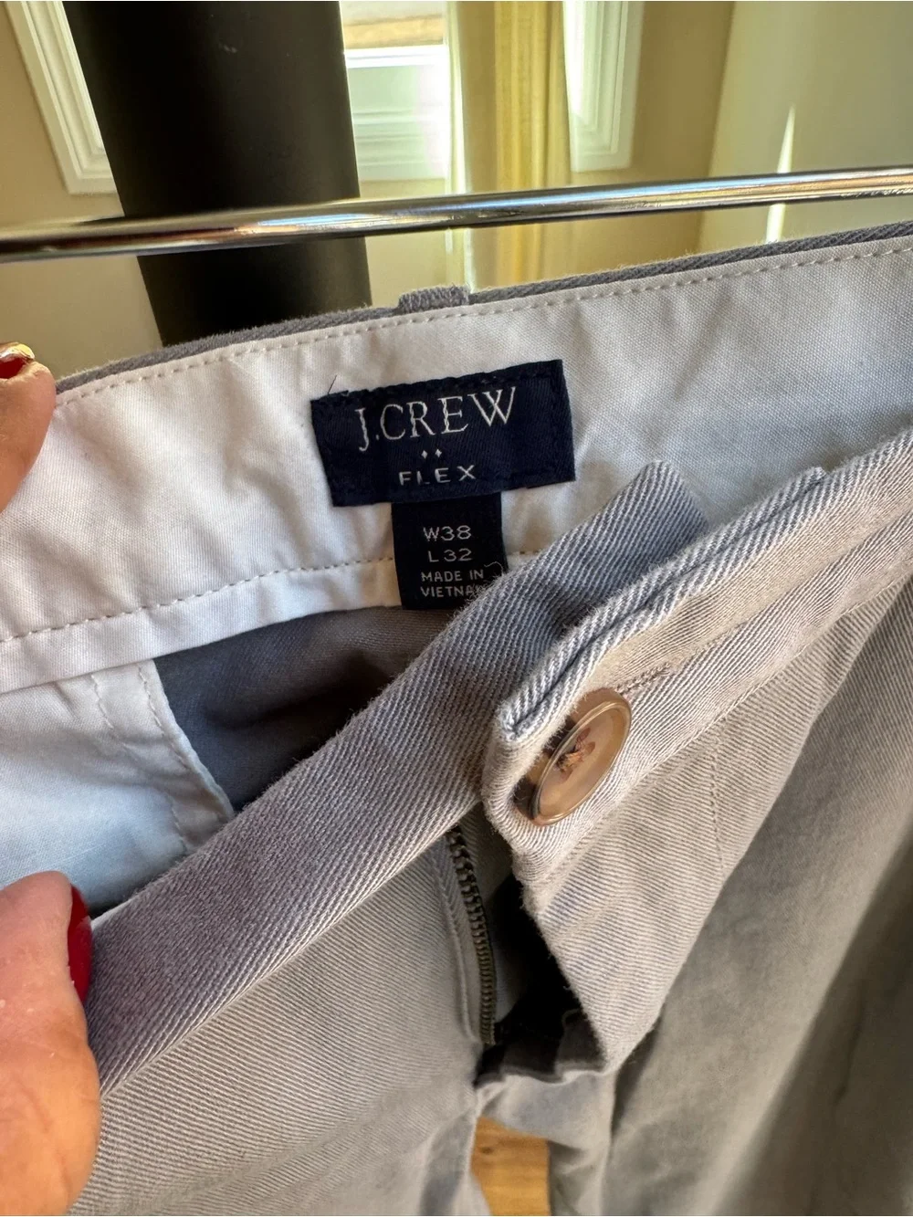 J Crew Men's Gray Casual Chino Pants Flex Size 38/32